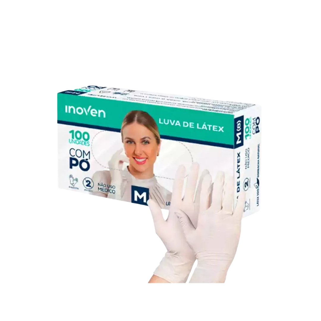 LUVA PROCED LATEX C/ PO P CX C/100