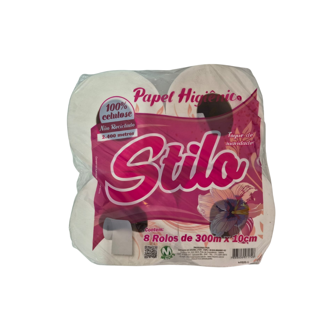 PAPEL HIGIENICO STILO 8*300*10 100% CELULOSE