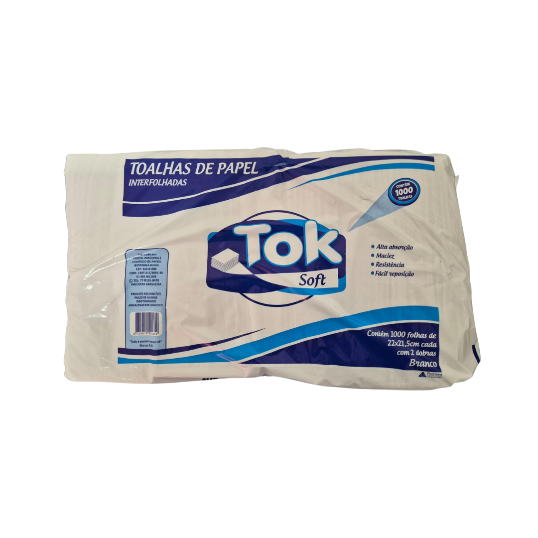 PAPEL TOALHA INTERFOLHADO TOK 1000 FOLHAS